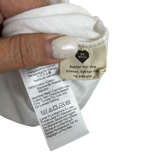 MADEWELL WOMEN'S WHITE LONG SLEEVE CREW NECK COTTON T-SHIRT Sz 1X XL pocket - Picture 4 of 13